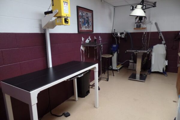 X-ray room with x-ray machine and other medical equipement